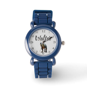 Walter Name mit T Rex Dinosaur, Armbanduhr