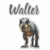 Walter Name mit T Rex Dinosaur, Aufkleber (Vorderseite)