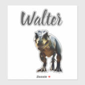 Walter Name mit T Rex Dinosaur, Aufkleber (Blatt)