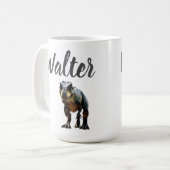 Walter Name mit T Rex Dinosaur, Kaffeetasse (Vorderseite Links)