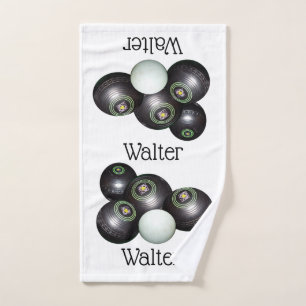 Walter Name on Lawn Bowls Design, Handtuch