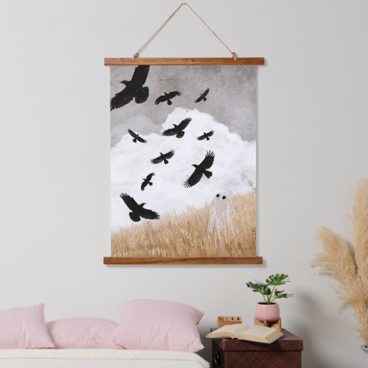 Walter & The Crows Wandteppich Mit Holzrahmen (Schlafzimmer)