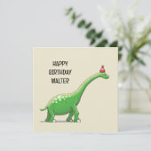 Walter the Dinosaur Birthday Card Karte (Stehend Vorderseite)