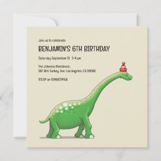 Walter the Dinosaur Birthday Einladung