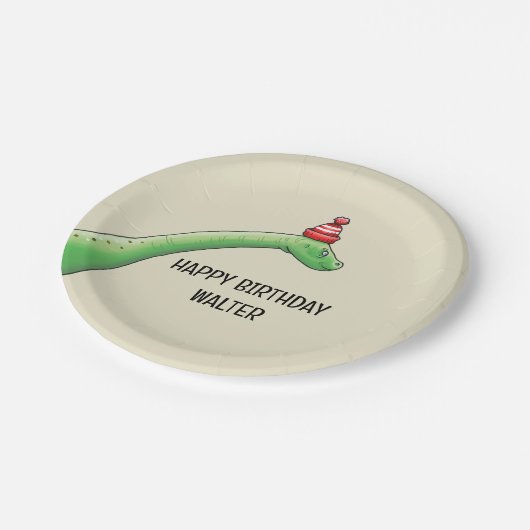 Walter the Dinosaur Pappteller (Schrägansicht)