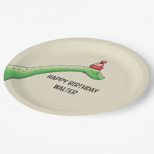 Walter the Dinosaur Pappteller (Schrägansicht)