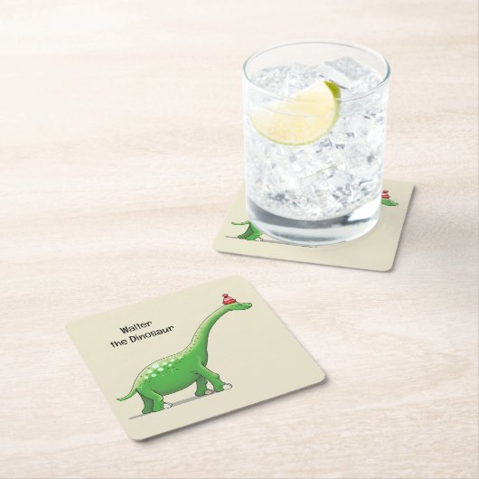 Walter the Dinosaur Rechteckiger Pappuntersetzer (Vor Ort)