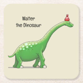 Walter the Dinosaur Rechteckiger Pappuntersetzer