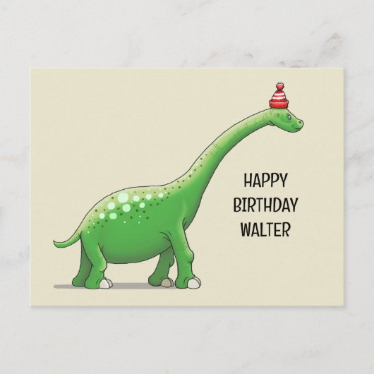Walter the Long Neck Dinosaur Postkarte (Vorderseite)