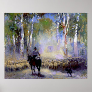 Walter Withers The Drover 1912 australische Kunst  Poster