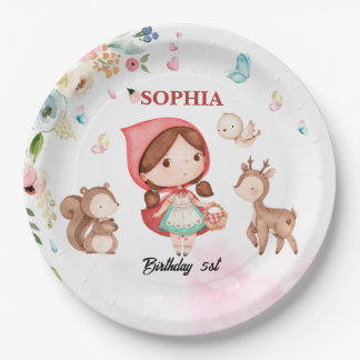  waltercolor Little Red Riding Hood birthday plate Pappteller