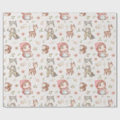  waltercolor little red riding hood floral wrappin geschenkpapier (Flach)