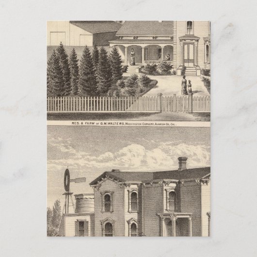 Walters, Crowell Residenzen, Bauernhof Postkarte (Vorderseite)