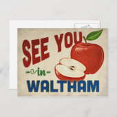 Waltham Massachusetts Apple - Vintage Travel Postkarte (Vorne/Hinten)