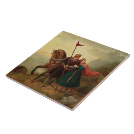 Walther und Hildegund fliehen mit ihrem Pferd Fliese (Seite)