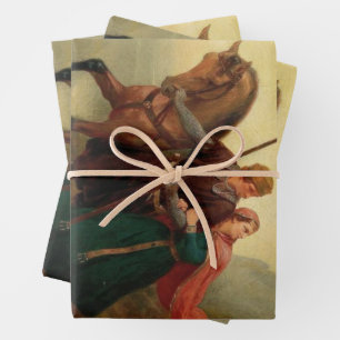Walther und Hildegund fliehen mit ihrem Pferd Geschenkpapier Set