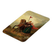 Walther und Hildegund fliehen mit ihrem Pferd Magnet (Linke Seite)