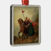 Walther und Hildegund fliehen mit ihrem Pferd Ornament Aus Metall (Rechts)