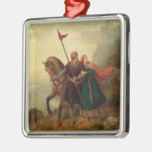 Walther und Hildegund fliehen mit ihrem Pferd Ornament Aus Metall (Links)