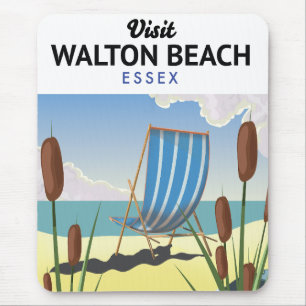 Walton Beach, Essex-Küstenreiseplakat Mousepad