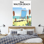 Walton Beach, Essex Seaside Seaside Reiseplakat Leinwanddruck (Insitu (Schlafzimmer))