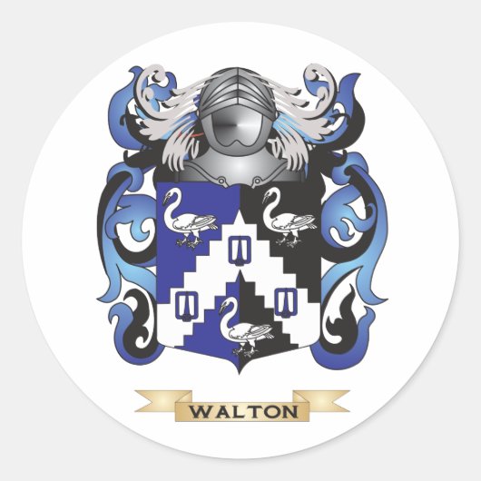 Walton-Familienwappen (Wappen) Runder Aufkleber (Vorderseite)
