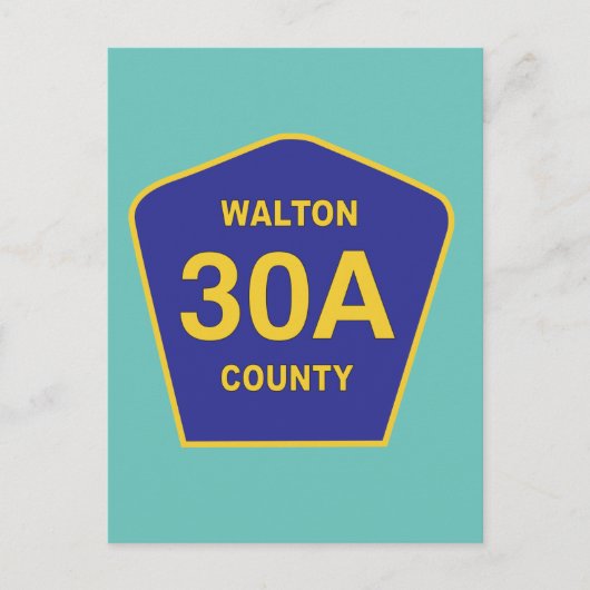 Walton Landkreis 30A Highway Sign Florida Postkarte (Vorderseite)