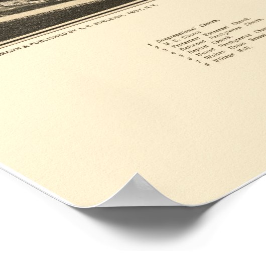 Walton, NY Panoramic Map - 1887 Poster (Ecke)