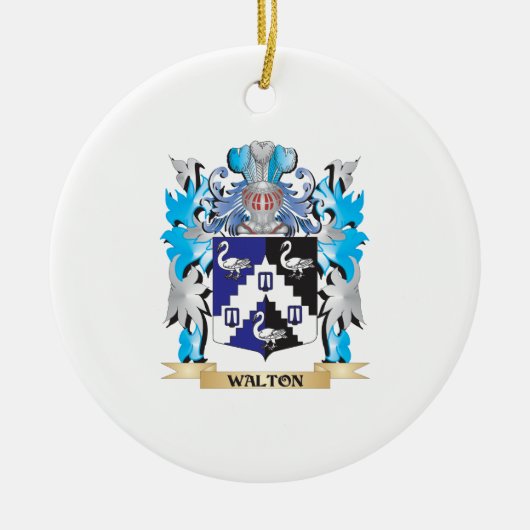 Walton Wappen - Familienwappen Keramik Ornament (Vorne)