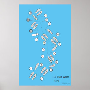 Waltz 18 Steps Mens Poster