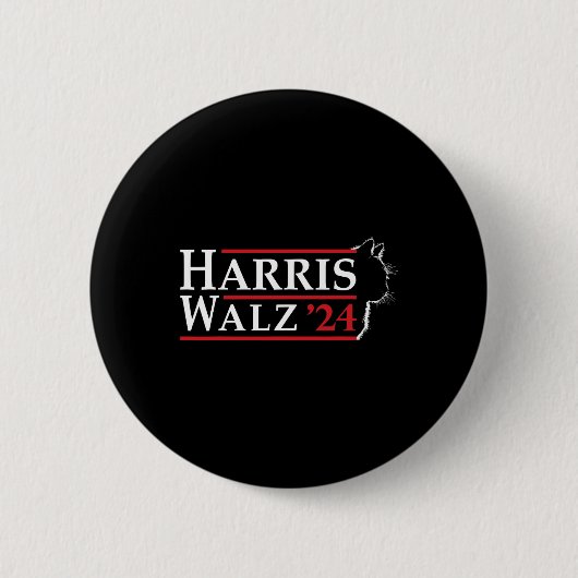 Waltz 2024 Election Cat Lady Kamala Harris Tim Wal Button (Vorderseite)