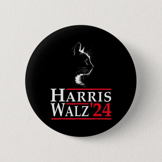 Waltz 2024 Funny Cat Abstimmung für Kamala Harris  Button (Vorderseite)