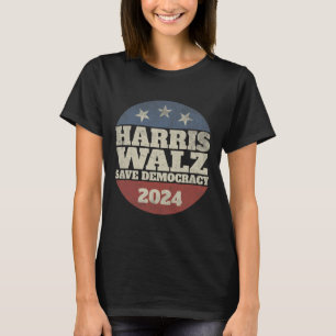 Waltz 2024 Rett Democracy Shirt Retro Button Elect