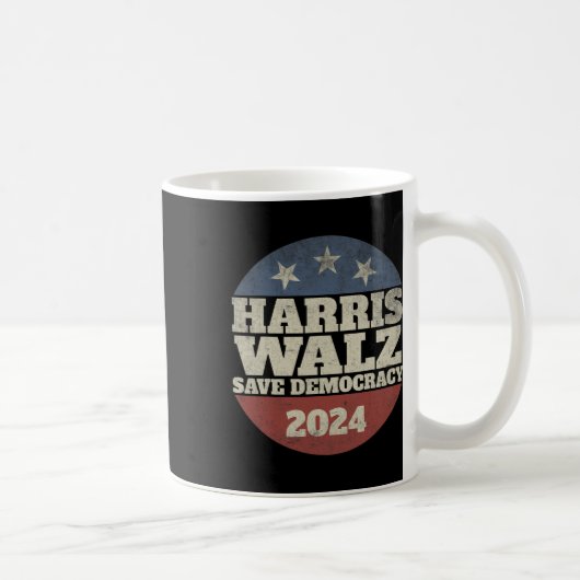 Waltz 2024 Rett Democracy Shirt Retro Button Elect Kaffeetasse (Rechts)