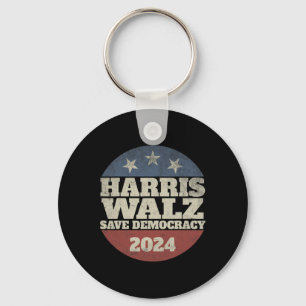 Waltz 2024 Rett Democracy Shirt Retro Button Elect Schlüsselanhänger