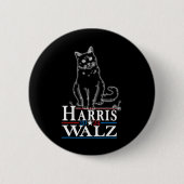 Waltz 2024 Wahl Funny Cat Kamala Harris Tim WA Button (Vorderseite)