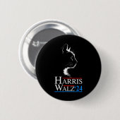 Waltz 2024 Wahl Funny Cat Kamala Harris Tim WA Button (Vorne & Hinten)