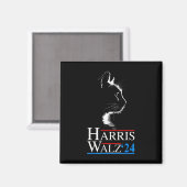 Waltz 2024 Wahl Funny Cat Kamala Harris Tim WA Magnet (Vorderseite/Rückseite)