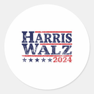 Waltz 2024 Wahl Kamala Harris Tim Waltz 2024 6 Runder Aufkleber