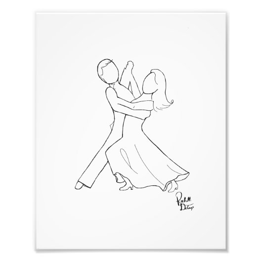 Waltz Dance Zeichnend Kunst Fotodruck (Vorne)