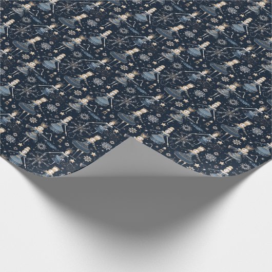 Waltz der Schneeflocken, Blue Nutcracker Ballet Geschenkpapier (Ecke)