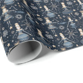 Waltz der Schneeflocken, Blue Nutcracker Ballet Geschenkpapier (Rolleneckpunkt)