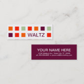 WALTZ (Mod Quadrate) Mini Visitenkarte (Vorne/Hinten)