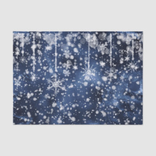 Waltz of the Snowflakes Deep Blue Snow Seidenpapier
