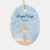 Waltz von Snowflakes Nutcracker Ballett Weihnachte Keramik Ornament (Hinten)