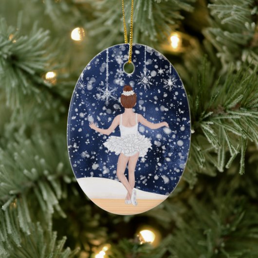 Waltz von Snowflakes Nutcracker Ballett Weihnachte Keramik Ornament (Baum)
