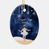 Waltz von Snowflakes Nutcracker Ballett Weihnachte Keramik Ornament (Hinten)