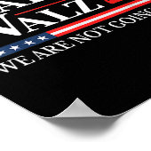 Waltz Wir werden Kamala Harris 2024 nicht zurückho Poster (Ecke)