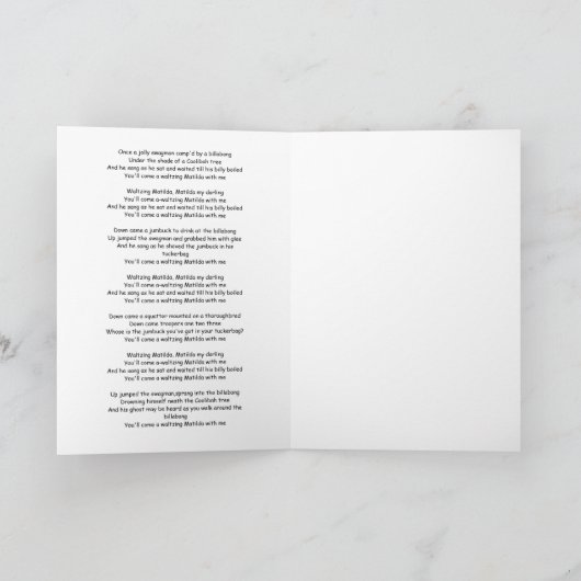 Waltzing Matilda Card Karte (Innenseite)