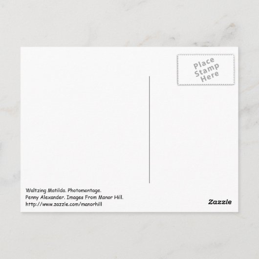 Waltzing Matilda Postcard Postkarte (Rückseite)